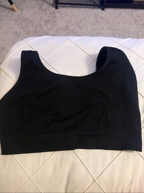Auden Black Ribbed Seamless Bralette